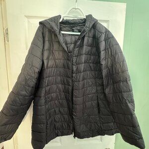 Torrid Black Hooded Puffer Jacket Water & Wind Resistant Size 2 (2X)
